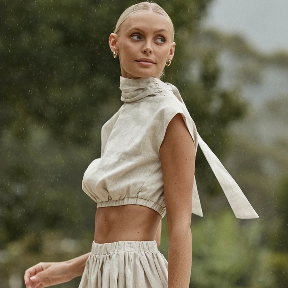 Linen Crop Top